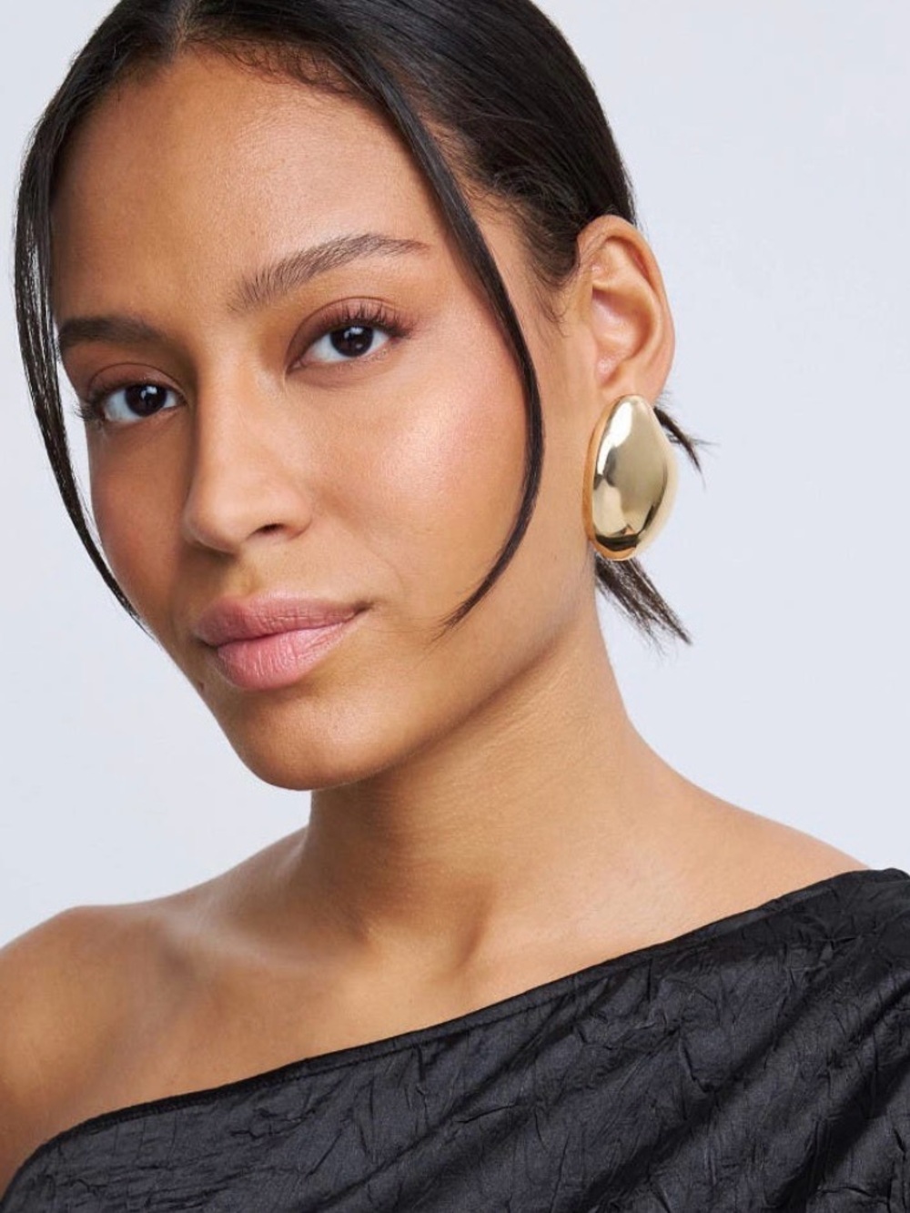 Shashi Madrid Large Gold tone Stud Earrings